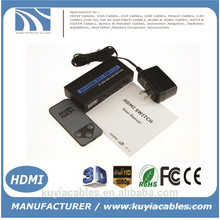 Interruptor del convertidor del interruptor del interruptor del interruptor 3x1 del metal Shell de la alta calidad Apoye el audio HDMI 1.3 Vídeo 3D 720p 1080i 1080p